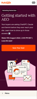 HubSpot landing page mobile screenshot