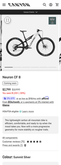 Canyon landing page mobile screenshot