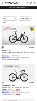 Canyon landing page mobile screenshot