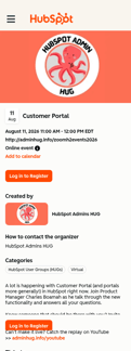 HubSpot landing page mobile screenshot