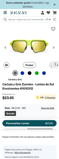 Zenni Optical landing page mobile screenshot