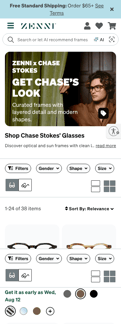 Zenni Optical landing page mobile screenshot