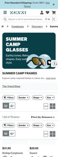 Zenni Optical landing page mobile screenshot