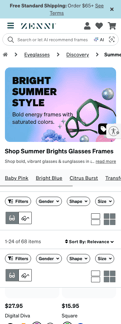 Zenni Optical landing page mobile screenshot