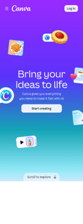 Canva landing page mobile screenshot