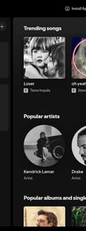 Spotify landing page mobile screenshot