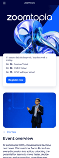 Zoom landing page mobile screenshot
