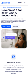 Zoom landing page mobile screenshot