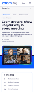 Zoom landing page mobile screenshot