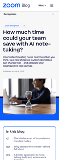 Zoom landing page mobile screenshot