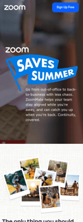 Zoom landing page mobile screenshot