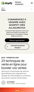 Shopify landing page mobile screenshot