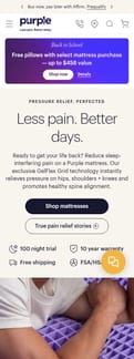 Purple landing page mobile screenshot