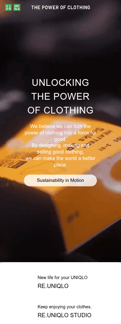 Uniqlo landing page mobile screenshot