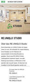 Uniqlo landing page mobile screenshot