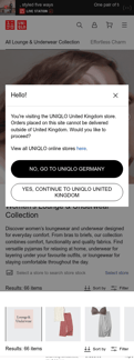 Uniqlo landing page mobile screenshot