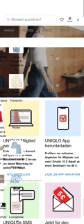 Uniqlo landing page mobile screenshot