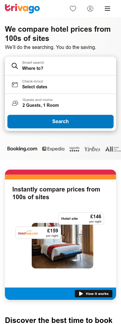 Trivago landing page mobile screenshot
