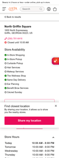 Ulta Beauty landing page mobile screenshot