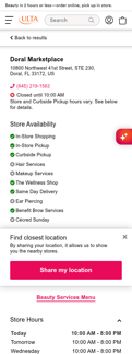 Ulta Beauty landing page mobile screenshot