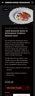 Gordon ramsay landing page mobile screenshot
