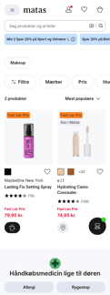 Matas landing page mobile screenshot