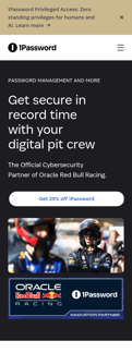 1password landing page mobile screenshot