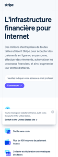Stripe landing page mobile screenshot