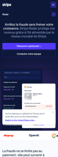 Stripe landing page mobile screenshot