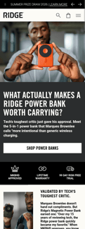 Ridge landing page mobile screenshot