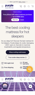 Purple landing page mobile screenshot