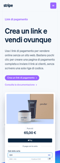 Stripe landing page mobile screenshot