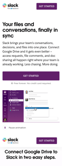 Slack landing page mobile screenshot