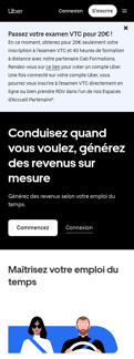 Uber landing page mobile screenshot