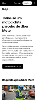 Uber landing page mobile screenshot
