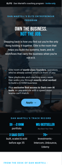 Dan martell landing page mobile screenshot