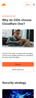 Cloudflare landing page mobile screenshot