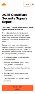 Cloudflare landing page mobile screenshot