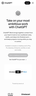 Chatgpt landing page mobile screenshot