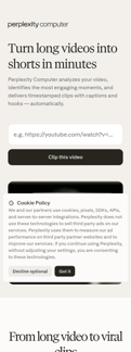 Perplexity landing page mobile screenshot