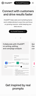 Chatgpt landing page mobile screenshot