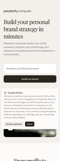 Perplexity landing page mobile screenshot