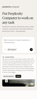 Perplexity landing page mobile screenshot