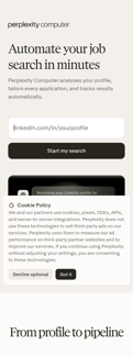 Perplexity landing page mobile screenshot