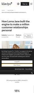 Klaviyo landing page mobile screenshot