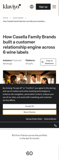 Klaviyo landing page mobile screenshot