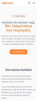 Heyloyalty landing page mobile screenshot