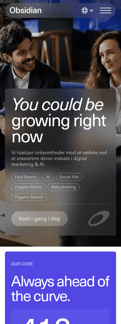 Obsidian landing page mobile screenshot