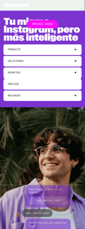 Manychat landing page mobile screenshot