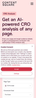 Contentsquare landing page mobile screenshot
